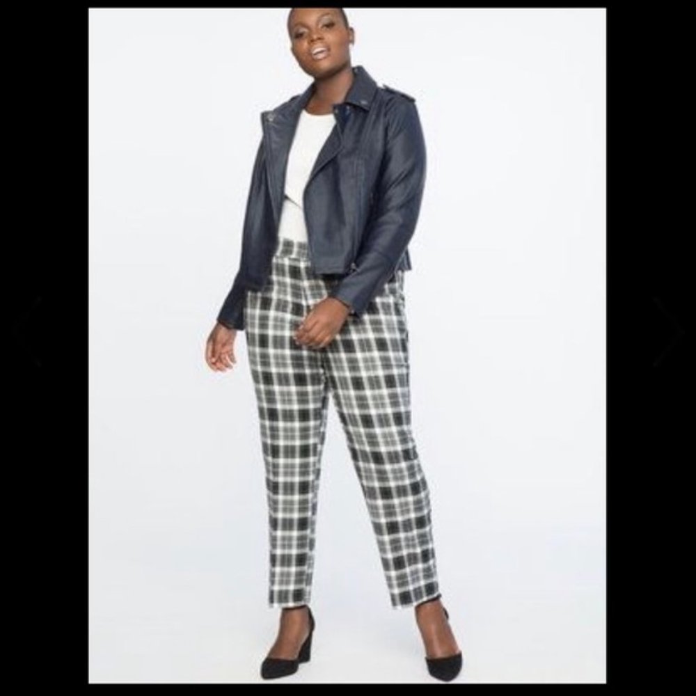 Eloquii Black White Plaid Pants NWT Sz 18